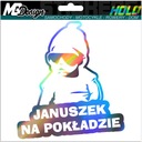 Nálepka na okno JANUSZEK ON BOARD HOLOGRAM