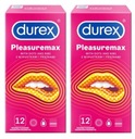 Súprava kondómov Durex PLEASUREMAX s rebrovanými nopkami 24