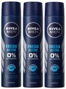 Nivea MEN dezodorant sprej FRESH ACTIVE 48H - (3x200 ml)