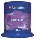 100x disk Verbatim DVD+R 4,7GB Cake 100 AZO