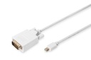 Kábel adaptéra Displayport 1080p 60Hz FHD Typ miniDP/DVI-D (24+1) M/M biely