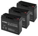 3X AGM 12V 24V 36V 18Ah UPS ALARM KOČÍK SKÚTER AUTO LED ZÁLOŽNÉ