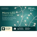 Svetlá micro 480 led strieborná/teplá biela 600cm