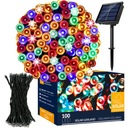 SOLÁRNE GARLANDOVÉ LAMPY 100 LED ZÁHRADNÉ solárne 12m VIACFAREBNÉ