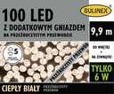 Svietidlá BULINEX 100LED teplá biela s príslušenstvom priehľadný kábel