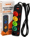 Predlžovací kábel Power Strip 5 zásuviek 3m FAREBNÝ