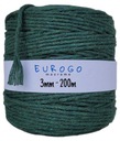 Macrame Cord Twisted Cotton Ecological Green 200m 3mm