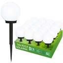 16x Záhradná lampa LED SOLAR guľa biela 10 CM