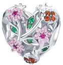 Charms Silver - Flower Heart