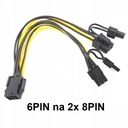 6PIN na 2x 8PIN Riser grafický adaptér