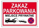 zákaz parkovania SÚKROMNÝ PRIESTOR 30x21 PVC hrozí