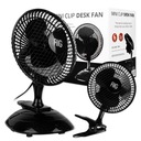 VENTILÁTOR, STOJNÝ OTOČNÝ STOLNÝ VENTILÁTOR + CLIP 2v1, TICHÝ a VÝKONNÝ 15W