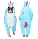 ONESIE JEDNOROŽEC TEPLÁ KIGURUMI JEDNOROŽENÉ PYŽAMÁ MODRÉ JEDNOROŽEC MODRÉ S