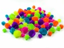 NEON pom poms mix veľkosti 78 kusov