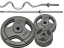 SET 56KG LIATINA HMOTNOST 29MM + 2 TYČE