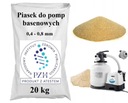 Piesok do bazénových čerpadiel, 0,4-0,8, 20kg, certifikát PZH