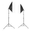 SET 2ks svietidiel SOFTBOX trvalé svetlo 50x50 85W 2m