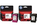 HP 652 BLACK+FAREBNÝ ATRAMENT F6V25AE F6V24AE