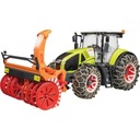 BRUDER TOY Claas Axion 950 traktor so snehovou frézou