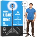 VEĽKÁ PRSTEŇOVÁ LAMPA NA MAKEUP 210CM LED RING STOJAN 3 FARBY PEVNÉ