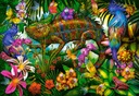 PUZZLE 1500 PUZZLE ZVIERATÁ VTÁKY CHAMELEON FAREBNÉ KVETY 9+ KOLEČKO