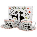 Porcelánové šálky s podšálkou 2x280ml DUO CATS