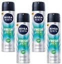 NIVEA Men Fresh Kick antiperspirant v spreji sada pre mužov 4x150ml