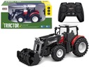 Červený RC traktor 2,4 G pohyblivá lyžica 1:24