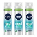 NIVEA MEN Fresh Kick gél na holenie 200 ml x 3 ks