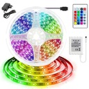 RGB LED STRIP 300 LED SMD IP44 5m + DIAĽKOVÉ OVLÁDANIE + NAPÁJANIE