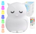 LED nočná lampa OWL REMOTE Multicolor RGB