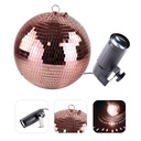 Set ZRKADLÁ guľa 20cm disco RUŽOVÁ tanečná sála + Pinspot LED