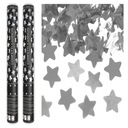 Tuba Pop Confetti Stars Silver 60cm 2ks