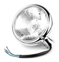 Motocyklová lampa predný reflektor homologácia E4 chopper chróm