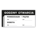 Plaketa s otváracími hodinami 30x15cm, umývateľná