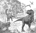 Vliesová fototapeta Sivé dinosaury