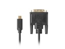 USB-C(M)->DVI-D(24+1)(M) KÁBEL 3M BLACK LANBERG