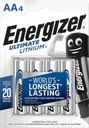 4x ENERGIZER Ultimate Lithium L91 1,5V AA batéria