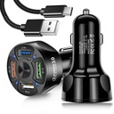 RÝCHLA NABÍJAČKA DO AUTO 4xUSB QC 3.0 + KÁBL