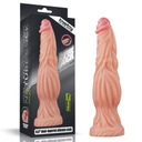 DILDO 9,5'' DVOJVRSTVA PLATINOVÝ SILIKÓNOVÝ KOHÚT - MÄSO 24-0230