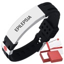 Široký náramok EPILEPSY Medical Band, náramok z gumy a ocele