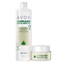 Avon Cannabis Sativa Set s konopným olejom Micelárny fluid + krém na tvár