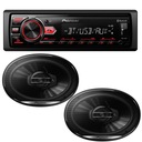 MP3 rádio PIONEER MVH-29BT + 6x9 reproduktorov v poličke