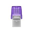 Kingston DataTraveler DT Micro Duo 3C 64 GB, USB Type-C a Type-A, fialová.