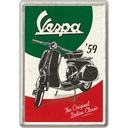 Kovová pohľadnica Vespa The Italian Italian Scooter