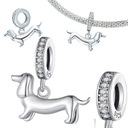 CHARMS Prívesok jazvečík pes pes zvierat High Quality Silver S925