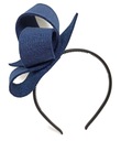 čelenka fascinator, tmavo modrá, elegantná, veľká špirála