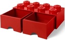 LEGO CONTAINER BRICK 8 ZÁSUVKOV ČERVENÁ KRABICA