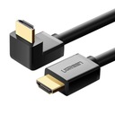 Uzelený uhlový kábel HDMI 90 stupňov 4K 2m čierny