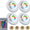 4x STROPNÝ RÁM HALOGÉNOVÉ LED GU10 SVETLO, BIELA ​​RGB LED ŽIAROVKA + DIAĽKOVÉ OVLÁDANIE